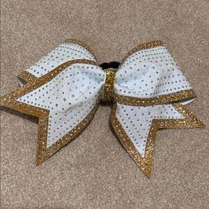 Glittering Gold and White Kids Hair Bow